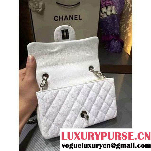 Chanel 1116 Mini Rectangular Caviar Calfskin Classic Flap Bag White (MC-6082903 )