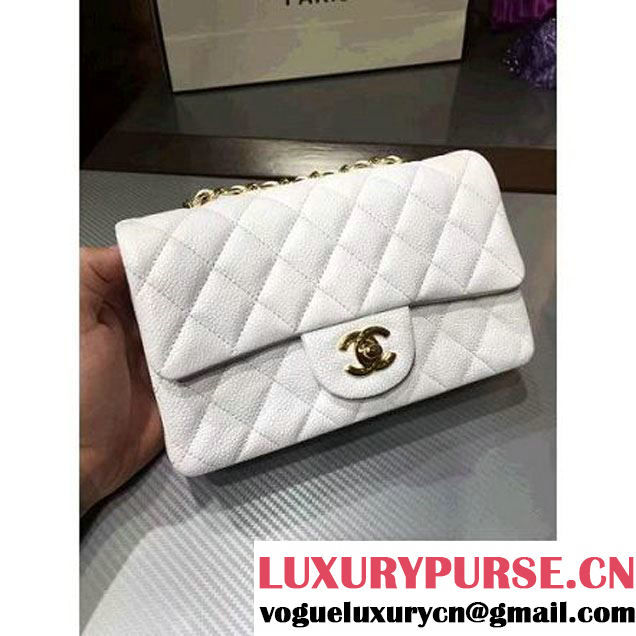 Chanel 1116 Mini Rectangular Caviar Calfskin Classic Flap Bag White (MC-6082903 )