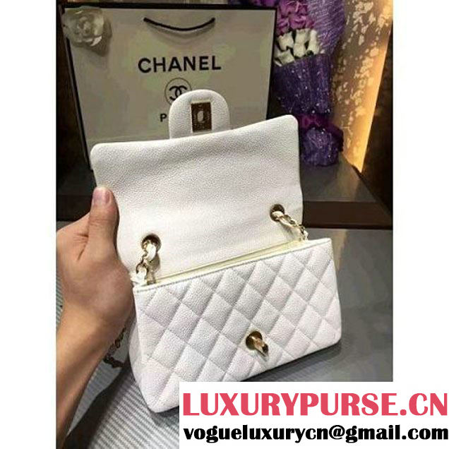 Chanel 1116 Mini Rectangular Caviar Calfskin Classic Flap Bag White (MC-6082903 )