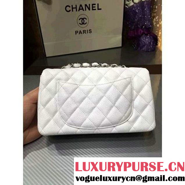 Chanel 1116 Mini Rectangular Caviar Calfskin Classic Flap Bag White (MC-6082903 )