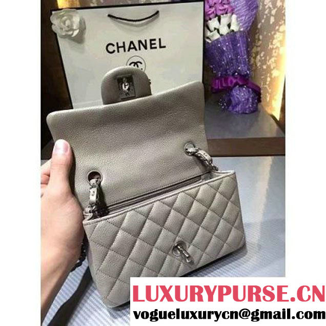 Chanel 1116 Mini Rectangular Caviar Calfskin Classic Flap Bag Gray (MC-6082904 )
