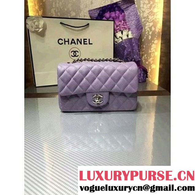 Chanel 1116 Mini Rectangular Caviar Calfskin Classic Flap Bag Lavender (MC-6082905 )