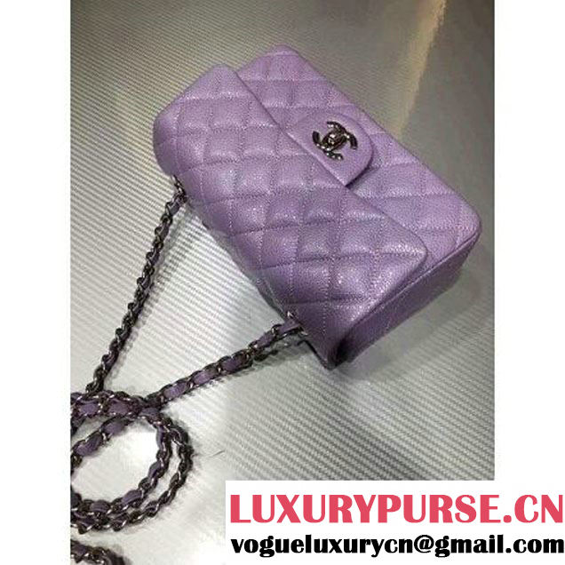 Chanel 1116 Mini Rectangular Caviar Calfskin Classic Flap Bag Lavender (MC-6082905 )
