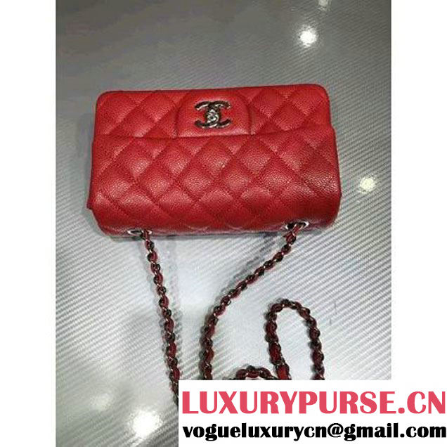 Chanel 1116 Mini Rectangular Caviar Calfskin Classic Flap Bag Red (MC-6082906 )