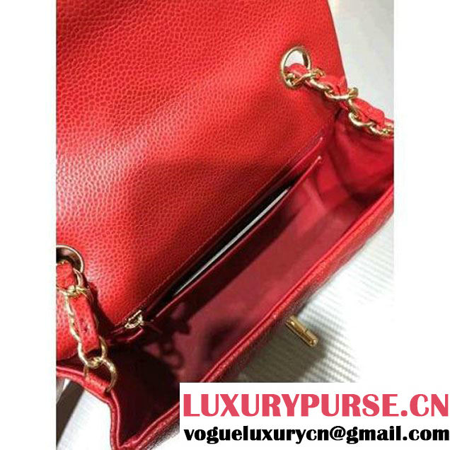 Chanel 1116 Mini Rectangular Caviar Calfskin Classic Flap Bag Red (MC-6082906 )