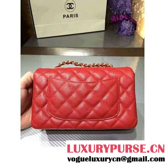 Chanel 1116 Mini Rectangular Caviar Calfskin Classic Flap Bag Red (MC-6082906 )