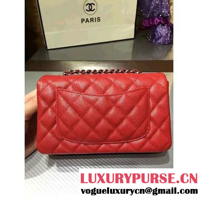 Chanel 1116 Mini Rectangular Caviar Calfskin Classic Flap Bag Red (MC-6082906 )