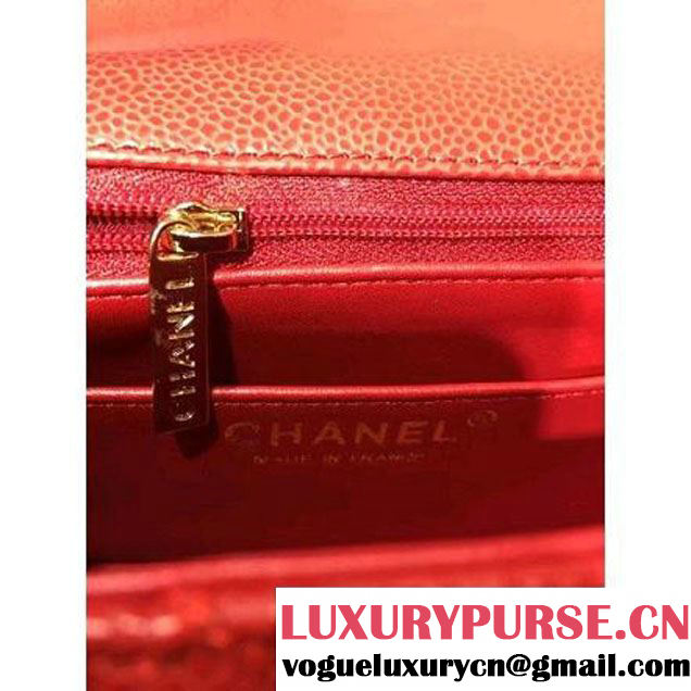 Chanel 1116 Mini Rectangular Caviar Calfskin Classic Flap Bag Red (MC-6082906 )