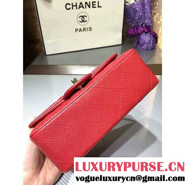 Chanel 1116 Mini Rectangular Caviar Calfskin Classic Flap Bag Red (MC-6082906 )