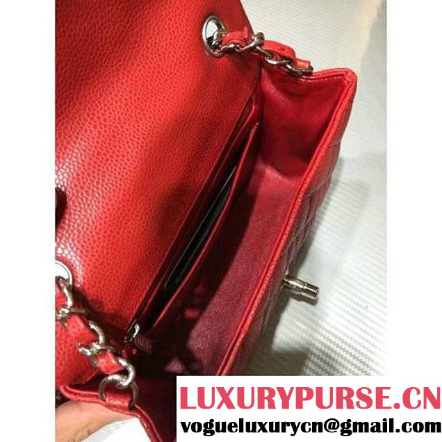 Chanel 1116 Mini Rectangular Caviar Calfskin Classic Flap Bag Red (MC-6082906 )