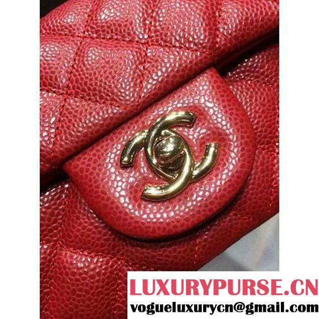 Chanel 1116 Mini Rectangular Caviar Calfskin Classic Flap Bag Red (MC-6082906 )