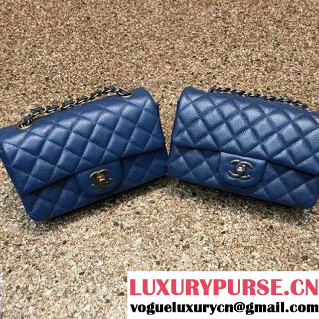 Chanel 1116 Mini Rectangular Caviar Calfskin Classic Flap Bag Blue (MC-6082907 )