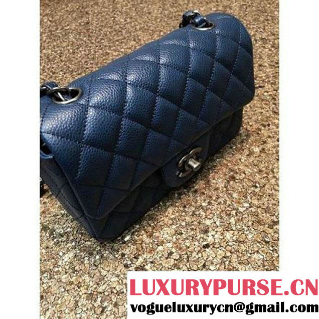 Chanel 1116 Mini Rectangular Caviar Calfskin Classic Flap Bag Blue (MC-6082907 )