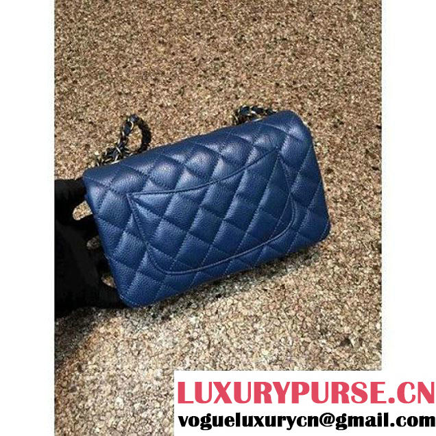Chanel 1116 Mini Rectangular Caviar Calfskin Classic Flap Bag Blue (MC-6082907 )