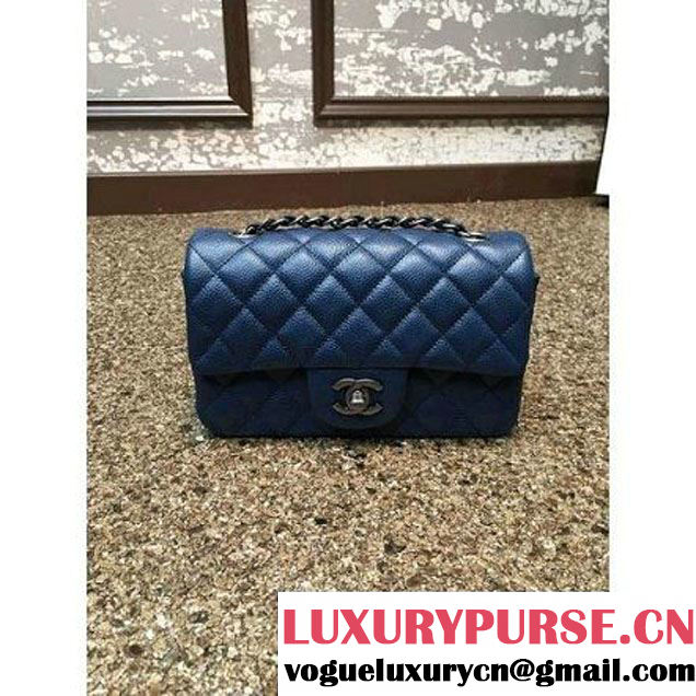 Chanel 1116 Mini Rectangular Caviar Calfskin Classic Flap Bag Blue (MC-6082907 )
