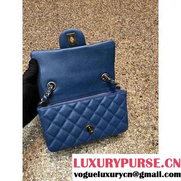 Chanel 1116 Mini Rectangular Caviar Calfskin Classic Flap Bag Blue (MC-6082907 )