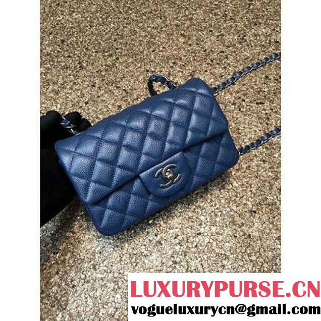 Chanel 1116 Mini Rectangular Caviar Calfskin Classic Flap Bag Blue (MC-6082907 )