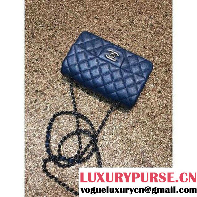 Chanel 1116 Mini Rectangular Caviar Calfskin Classic Flap Bag Blue (MC-6082907 )