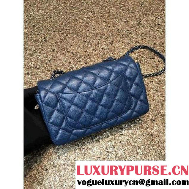 Chanel 1116 Mini Rectangular Caviar Calfskin Classic Flap Bag Blue (MC-6082907 )
