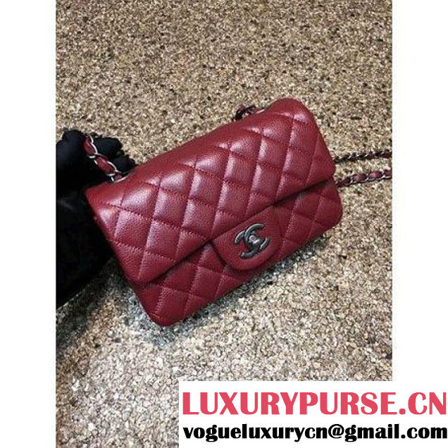 Chanel 1116 Mini Rectangular Caviar Calfskin Classic Flap Bag Burgundy (MC-6082908 )