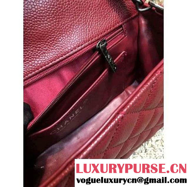 Chanel 1116 Mini Rectangular Caviar Calfskin Classic Flap Bag Burgundy (MC-6082908 )