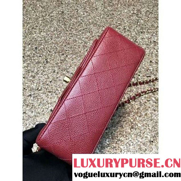 Chanel 1116 Mini Rectangular Caviar Calfskin Classic Flap Bag Burgundy (MC-6082908 )