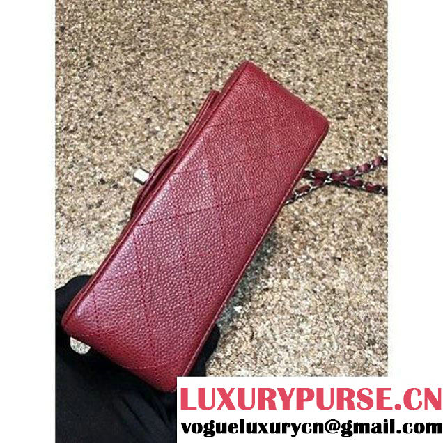 Chanel 1116 Mini Rectangular Caviar Calfskin Classic Flap Bag Burgundy (MC-6082908 )