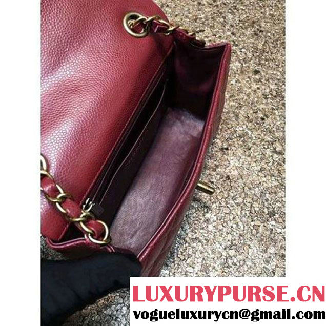 Chanel 1116 Mini Rectangular Caviar Calfskin Classic Flap Bag Burgundy (MC-6082908 )