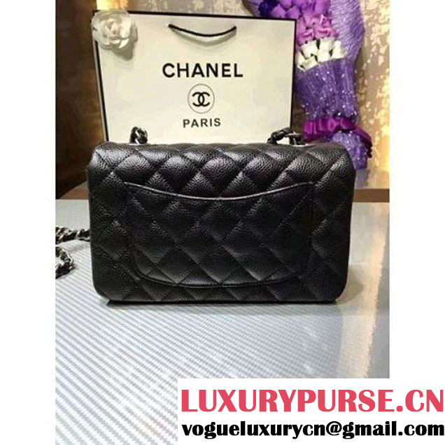 Chanel 1116 Mini Rectangular Caviar Calfskin Classic Flap Bag & Vintage Hardware Black (MC-6082909 )