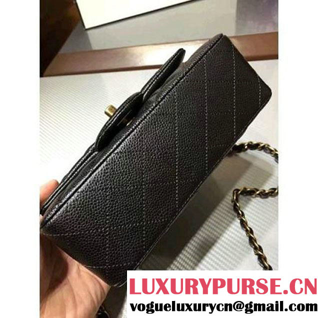 Chanel 1116 Mini Rectangular Caviar Calfskin Classic Flap Bag & Vintage Hardware Black (MC-6082909 )