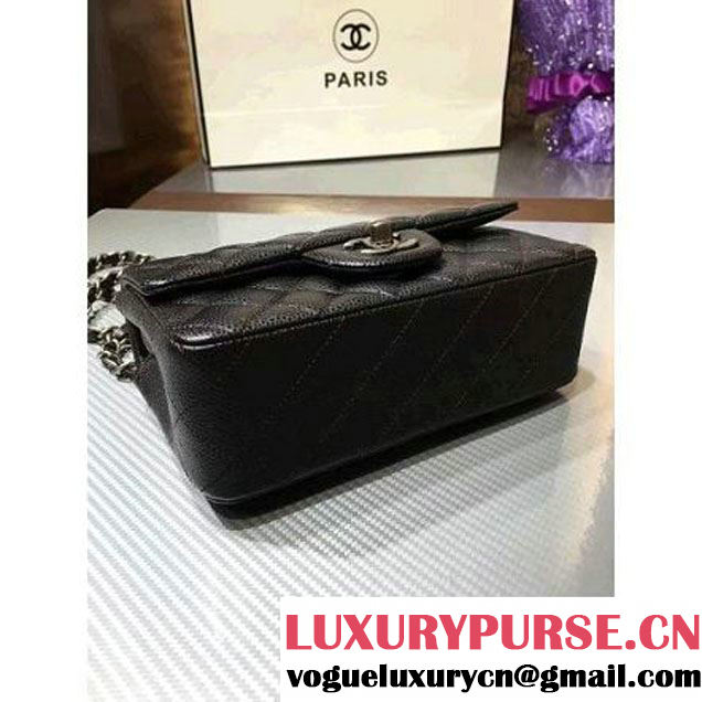 Chanel 1116 Mini Rectangular Caviar Calfskin Classic Flap Bag & Vintage Hardware Black (MC-6082909 )