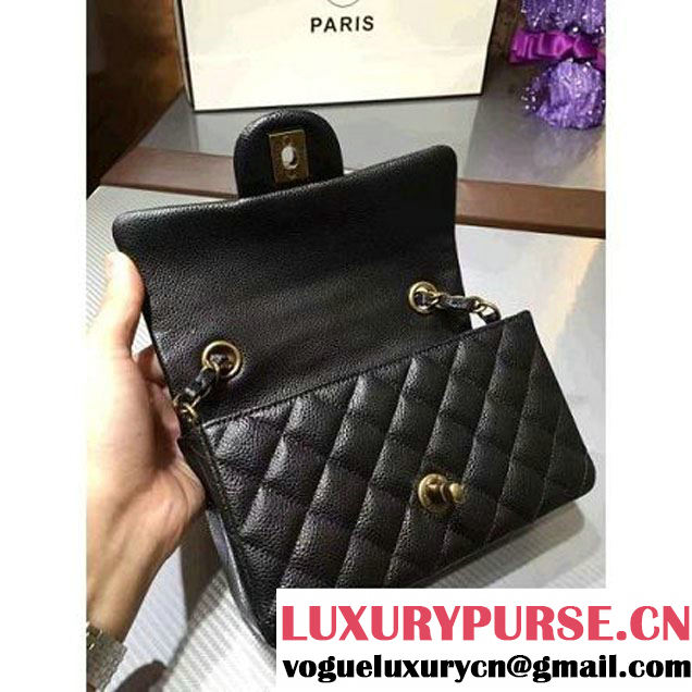 Chanel 1116 Mini Rectangular Caviar Calfskin Classic Flap Bag & Vintage Hardware Black (MC-6082909 )