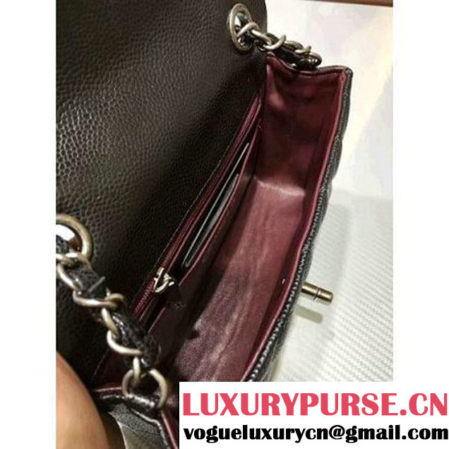 Chanel 1116 Mini Rectangular Caviar Calfskin Classic Flap Bag & Vintage Hardware Black (MC-6082909 )