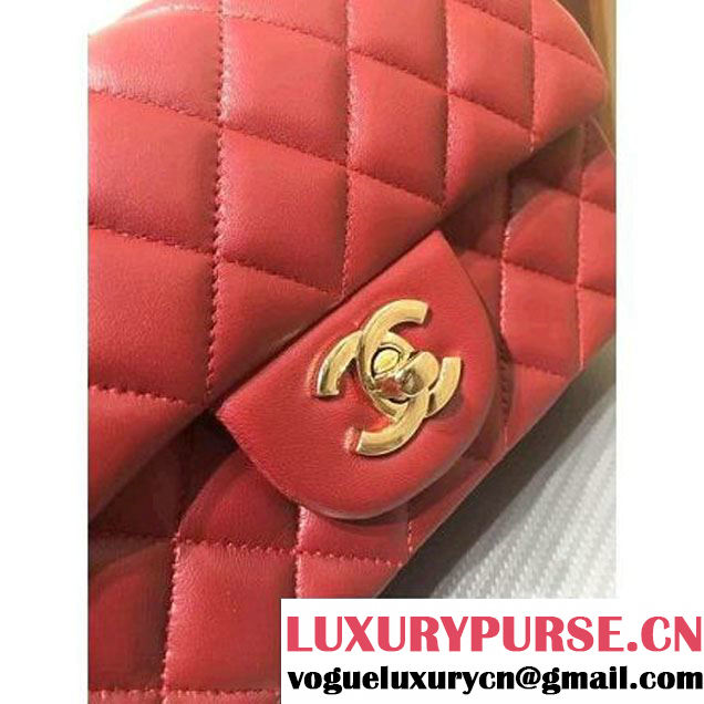 Chanel 1116 Mini Rectangular Lambskin Classic Flap Bag Red (GOLD Hardware) (MC-6082911 )