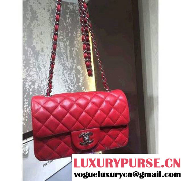 Chanel 1116 Mini Rectangular Lambskin Classic Flap Bag Red (GOLD Hardware) (MC-6082911 )