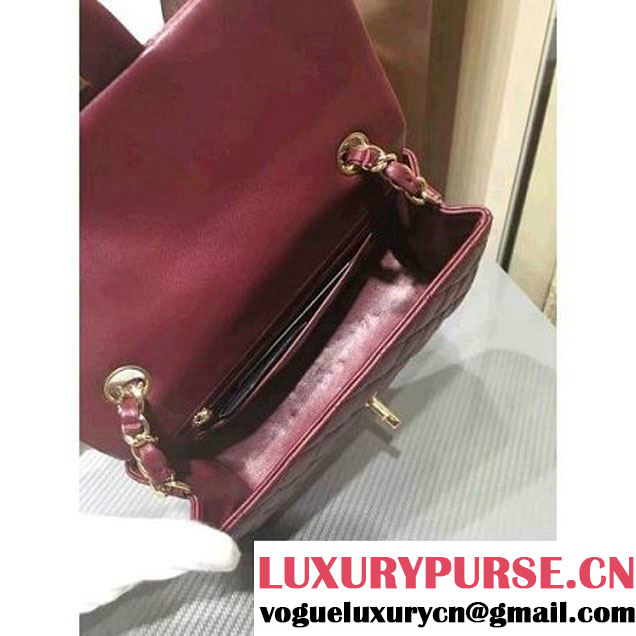 Chanel 1116 Mini Rectangular Lambskin Classic Flap Bag Burgundy (gold Hardware) (MC-6082913 )