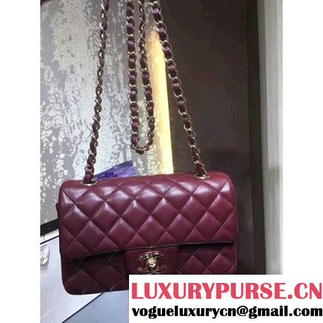 Chanel 1116 Mini Rectangular Lambskin Classic Flap Bag Burgundy (gold Hardware) (MC-6082913 )