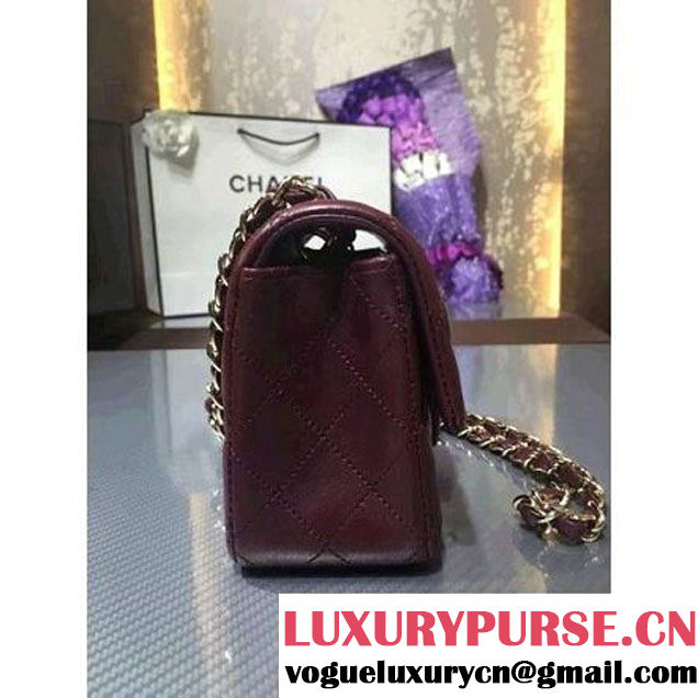 Chanel 1116 Mini Rectangular Lambskin Classic Flap Bag Burgundy (gold Hardware) (MC-6082913 )