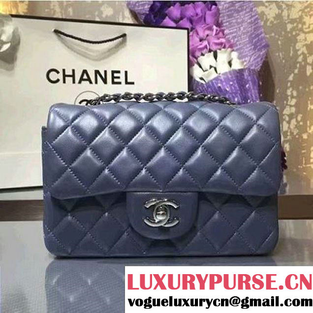 Chanel 1116 Mini Rectangular Lambskin Classic Flap Bag Gray (Silver Hardware) (MC-6082914 )