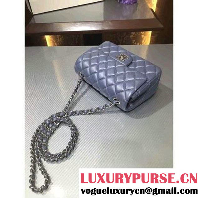 Chanel 1116 Mini Rectangular Lambskin Classic Flap Bag Gray (Silver Hardware) (MC-6082914 )