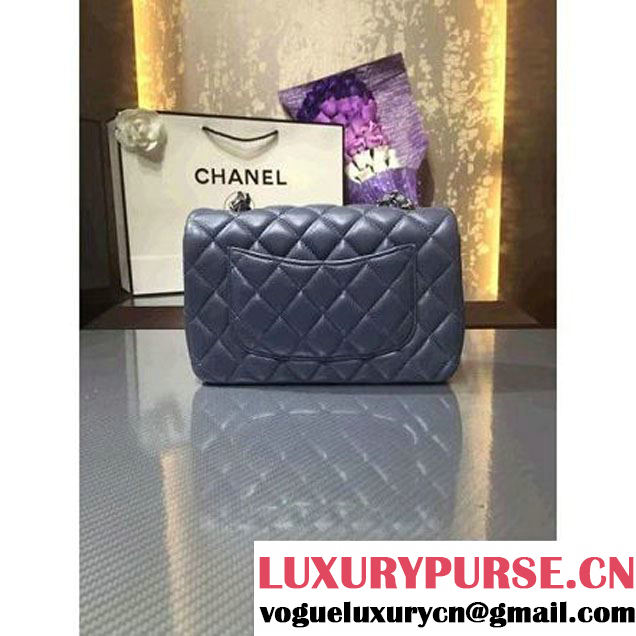 Chanel 1116 Mini Rectangular Lambskin Classic Flap Bag Gray (Silver Hardware) (MC-6082914 )