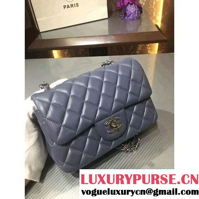 Chanel 1116 Mini Rectangular Lambskin Classic Flap Bag Gray (Silver Hardware) (MC-6082914 )