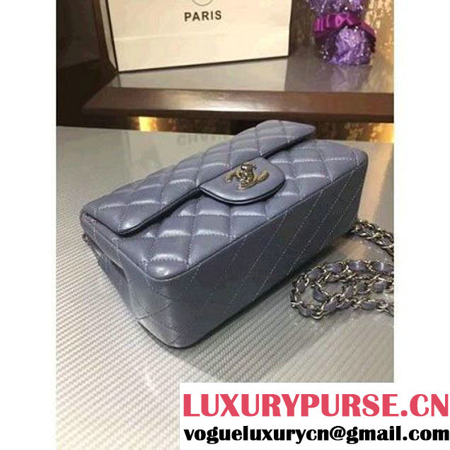 Chanel 1116 Mini Rectangular Lambskin Classic Flap Bag Gray (Silver Hardware) (MC-6082914 )