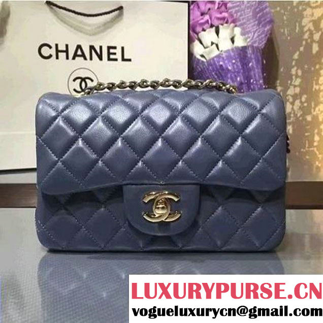 Chanel 1116 Mini Rectangular Lambskin Classic Flap Bag Gray (Gold Hardware) (MC-6082915 )