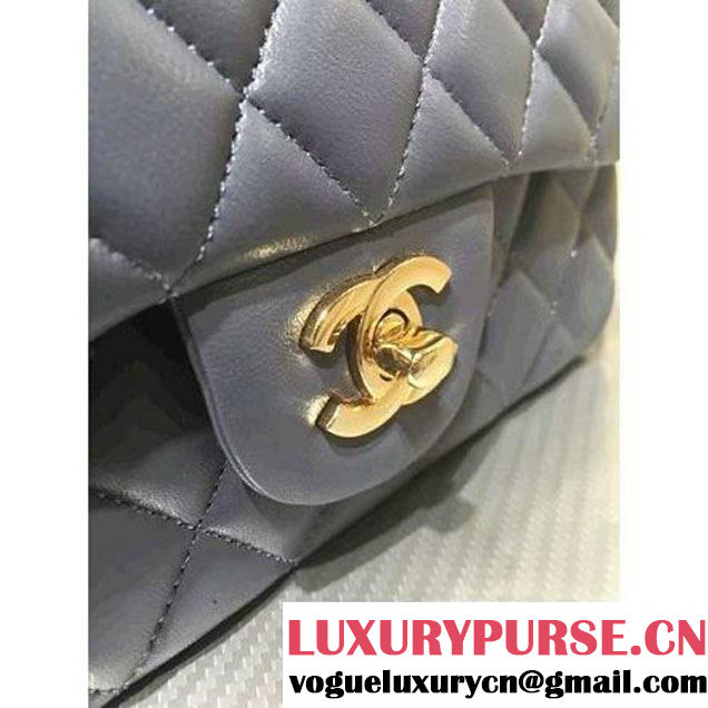 Chanel 1116 Mini Rectangular Lambskin Classic Flap Bag Gray (Gold Hardware) (MC-6082915 )