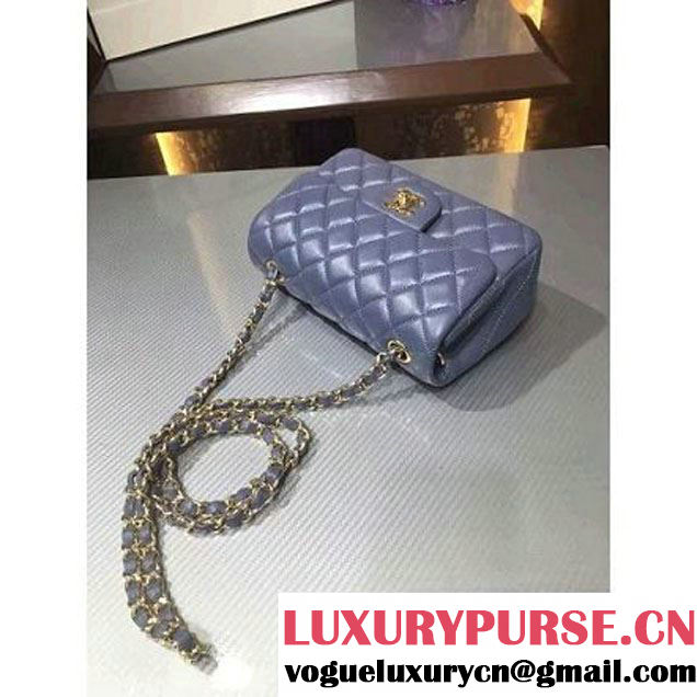 Chanel 1116 Mini Rectangular Lambskin Classic Flap Bag Gray (Gold Hardware) (MC-6082915 )