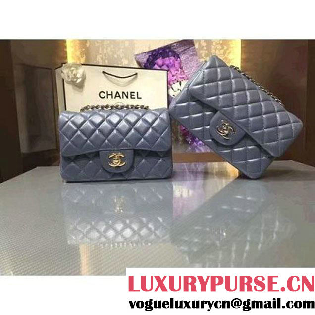 Chanel 1116 Mini Rectangular Lambskin Classic Flap Bag Gray (Gold Hardware) (MC-6082915 )
