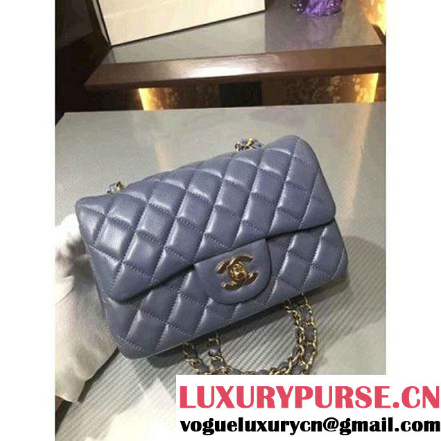 Chanel 1116 Mini Rectangular Lambskin Classic Flap Bag Gray (Gold Hardware) (MC-6082915 )
