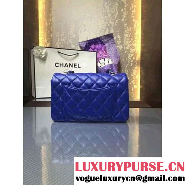 Chanel 1116 Mini Rectangular Lambskin Classic Flap Bag Royal Blue (Silver Hardware) (MC-6082916 )