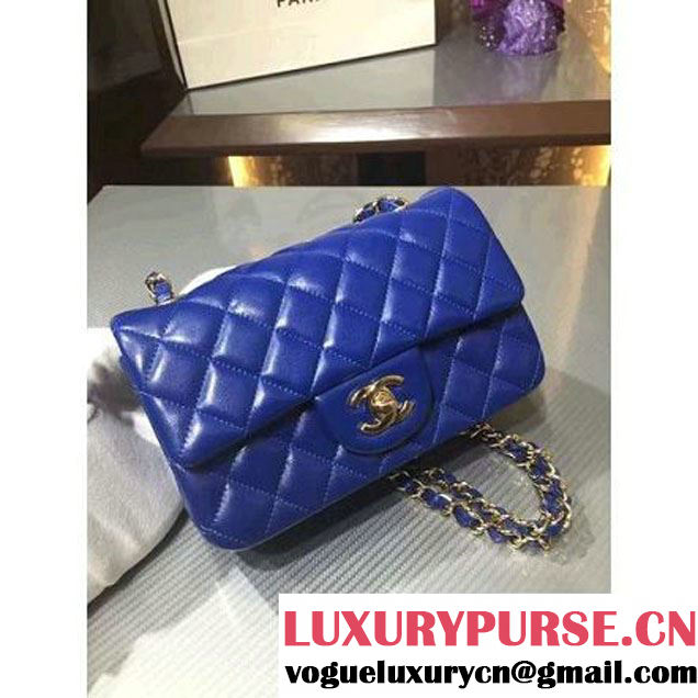 Chanel 1116 Mini Rectangular Lambskin Classic Flap Bag Royal Blue (gold Hardware) (MC-6082917 )